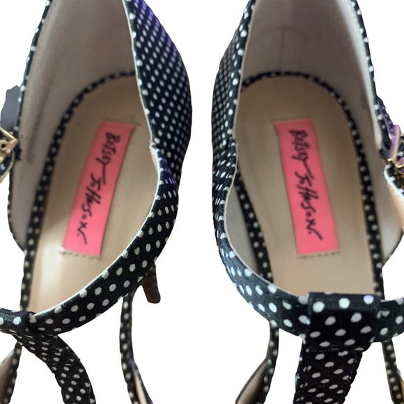 Betsey Johnson Canddee Polka Dot Peep-Toe Heels - Picture 7 of 12